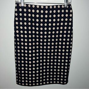 Ann Taylor Navy and Beige Geometric Dot Pencil Skirt‎